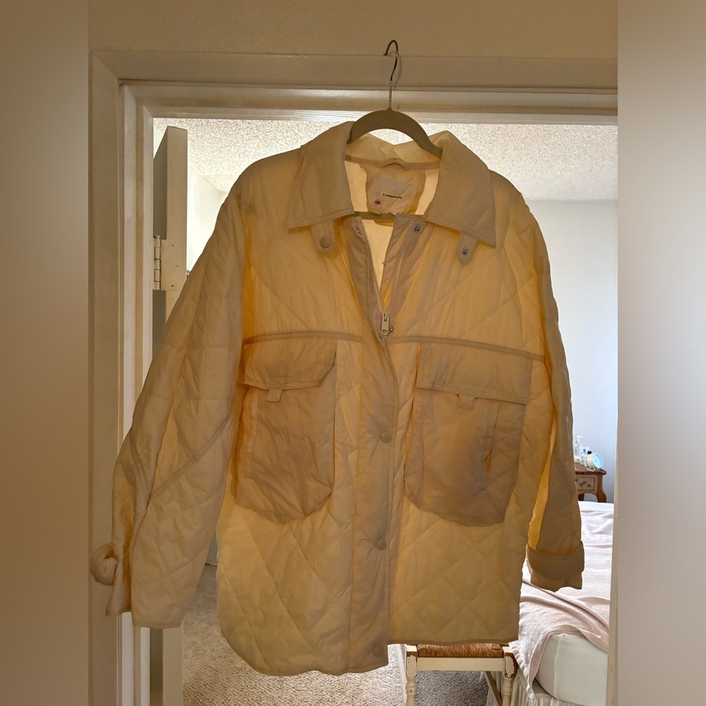 Anthropology, cream colored, jacket, size large, butt length, never worn